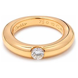 Bague Cartier Ellipse Or Jaune 750/18K Taille 49 Bijou de Luxe Designer Doré