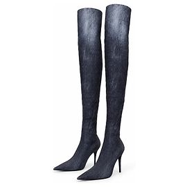 Balenciaga Knife Botas mosqueteras de denim Azul oscuro