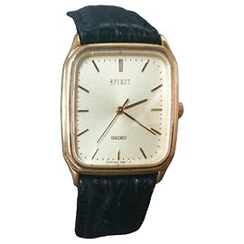 Reloj de cuarzo chapado en oro Seiko Spirit ref. 5E31-2B50 Negro Dorado