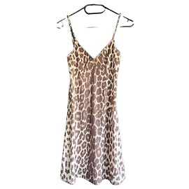 Zimmermann Vestido slip de poliéster e elastano com padrão de leopardo Marrom Estampa de leopardo