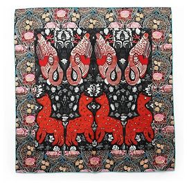 Louis Vuitton silk scarf made in Italy Brown Black Pink White Red Blue Orange