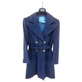 Cappotto doppiopetto Prada in lana e cashmere blu navy Blu scuro