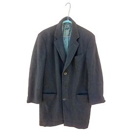 Armani Collezioni Men's Wool Blend Coat Dark Grey Dark grey