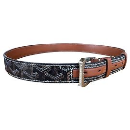 Goyard Florida Olympic Fregate Black Brown Leather Monogram Belt Brown Black