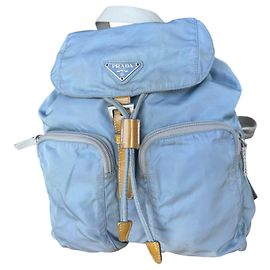 Prada Sport Ice Baby Blue Nylon Rucksack Blau