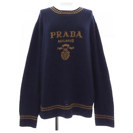 Maille en mélange de cachemire Prada Bleu Bleu Marine