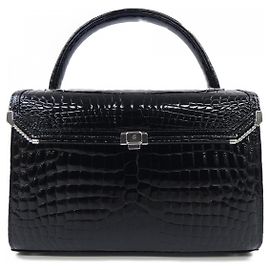 Autre Marque Bolsa Comtesse Jackie Crocodile Preto
