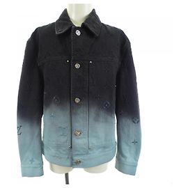 Chaqueta de denim bordada Louis Vuitton Negro Azul