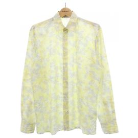 Hermès Camisa Hermes Size37 Blanco Amarillo