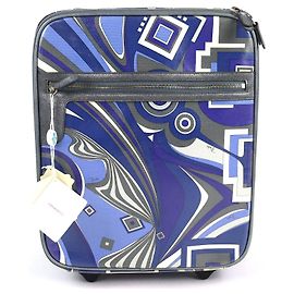 Mala de viagem Emilio Pucci Mala de rodinhas em PVC Azul