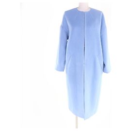 Autre Marque TAGLIATORE TESSA Angora Wool Coat Blue Light blue