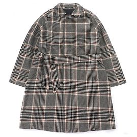 Autre Marque TAGLIATORE Glen Check Pattern Wool Coat Black