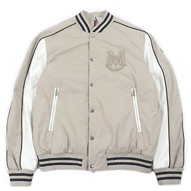 MONCLER DETIAN GIUBBOTTO Lambskin Sleeve Polyester Down Jacket White Beige