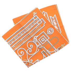 Hermès Pañuelo de seda naranja « L'Enseigne du Sellier » Naranja