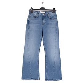 Jean évasé en coton bleu Mother Bleu