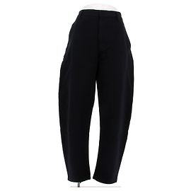 Bottega Veneta Weite schwarze Hose mit Gürtel Schwarz