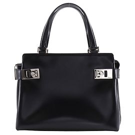 Bolsa Salvatore Ferragamo Gancini em couro de bezerro Preto