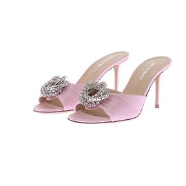 Mach & Mach Mules em organza fluida rosa Galaxy Rosa