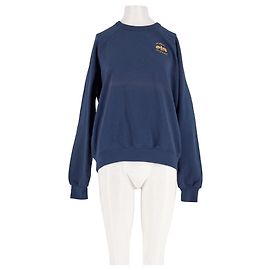 Autre Marque Pull LA DOUBLEJ en coton bleu marine avec broderie abeille dorée Bleu Marine