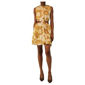 Faithfull the Brand Mini-robe à découpes florales jaune et blanche - size M Jaune