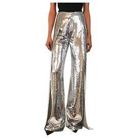 Tom Ford Pantaloni a zampa di sequini Silver SS22 - size UK 4 Argento