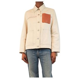 Loewe Casaco anagrama em denim Oatmeal - size UK 4 Outro
