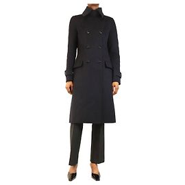 Louis Vuitton Navy wool midi coat - size UK 6 Navy blue