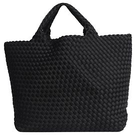Autre Marque Cabas tressé St Barths moyen Onyx Noir