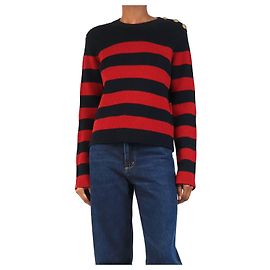 Red Valentino Red and navy stripe wool knit sweater - size S Red