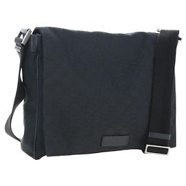 Bolsa de Ombro GUCCI GG Canvas Black Silver 146236 Outro