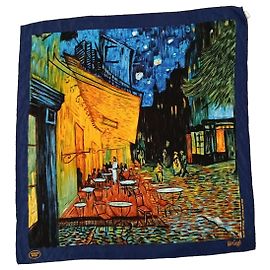 Autre Marque Van Gogh "Café de Nuit" silk scarf Black White Blue Green Orange Yellow