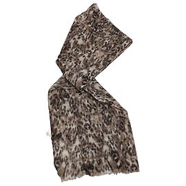Cachecol Max Mara Estampa de Leopardo Marrom Estampa de leopardo