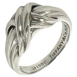 Autre Marque Tiffany Vintage Signature Band Ring Silvery