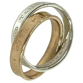 Autre Marque Bague Tiffany 1837 Interlocking Circle en or rose et argent Argenté Doré