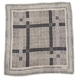 Foulard di seta Lanvin Nero Bianco Grigio