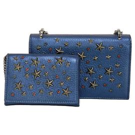 Sac à épaule à chaîne Jimmy Choo Floria Bleu