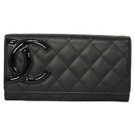 Carteira de aba longa Chanel Matelassé Preto