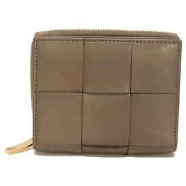 Bottega Veneta Cassette Small Zip Wallet in Mocha Brown