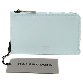 Balenciaga Blue Leather Coin Purse Blue