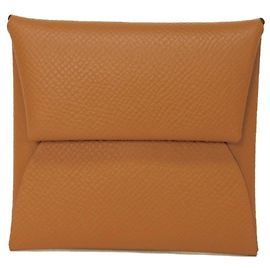 Hermès Monedero Hermes Bastia en piel Epsom Castaño Dorado