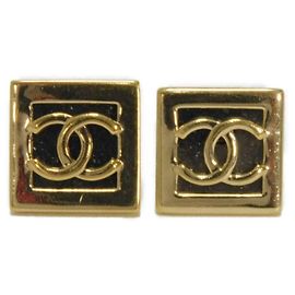 Pendientes de clip de metal negro Chanel Negro