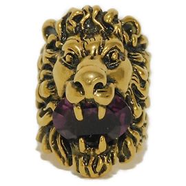 Anillo Gucci con banda de strass Dorado