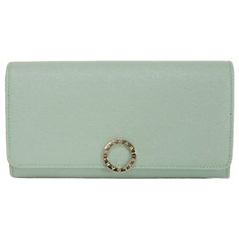 Bulgari Portefeuille long Bvlgari en cuir bleu Bleu