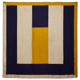 Hermès Lenço Geométrico Hermes Carre 140 Bege Amarelo Azul marinho