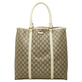 Gucci GG Supreme Tote Bag Beige