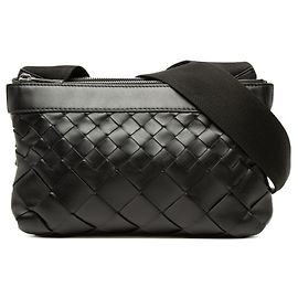 Borsa a tracolla e spalla Bottega Veneta Maxi Intrecciato Duo Nero