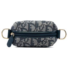 Portamonete Dior Blue Oblique Canvas Blu