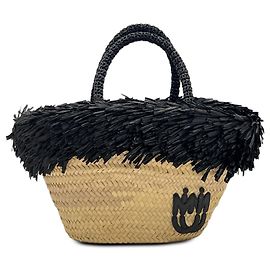 Miu Miu Beige Raffia Basket Tote Beige