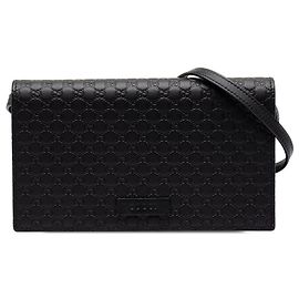 Cartera con correa Gucci Black Microguccissima Negro