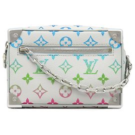 Louis Vuitton Gray Monogram Multicolore Iridescent Mini Soft Trunk Braun Grau